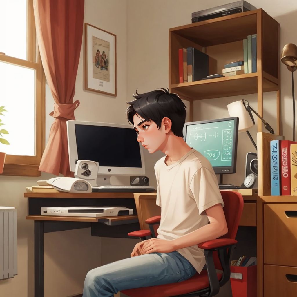 A student is sitting at a desk